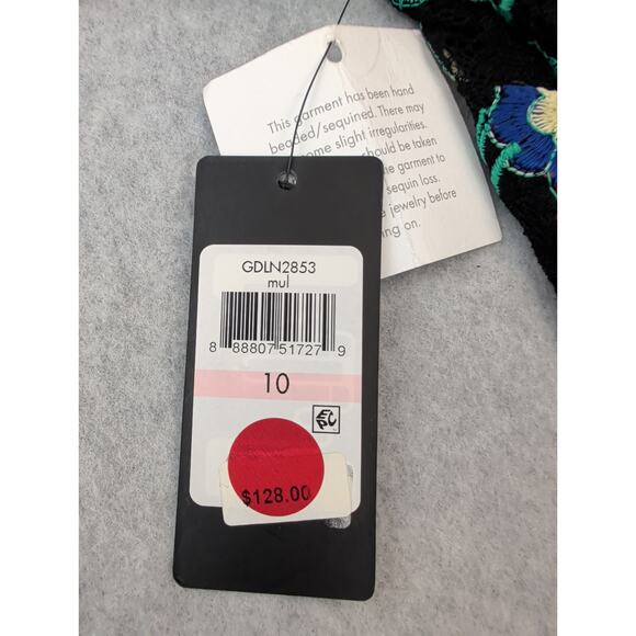 Guess Womens Lace Floral Embroidered Cold Shoulder Dress 10 Multi Color Sheath - Picture 13 of 16